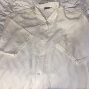 Women’s Plus Size 6X Blouse Preppy Button Collar Office Sheer Light Weight S11